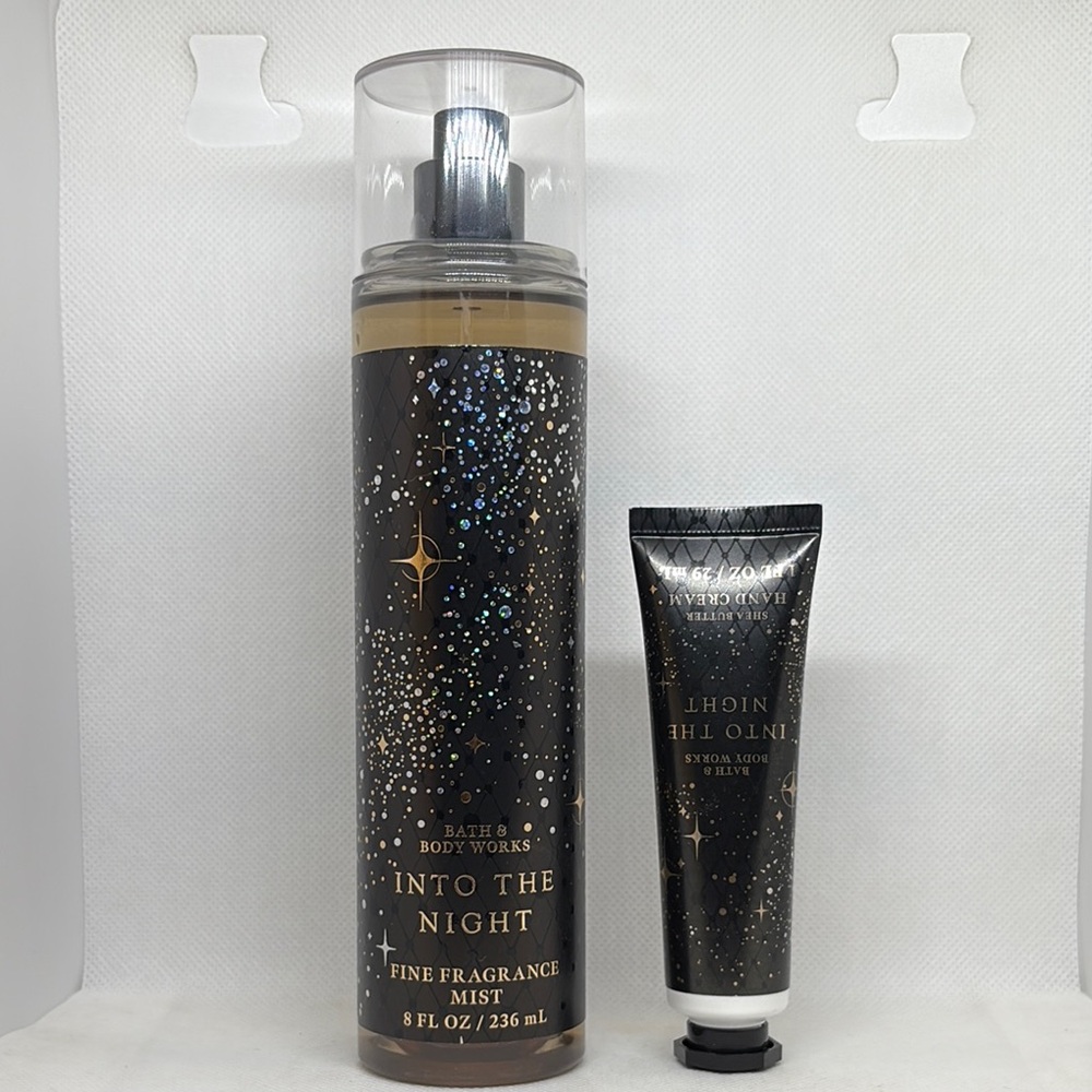 Bath & Body Works Into the Night Mist and Cream Set - Black and Gold